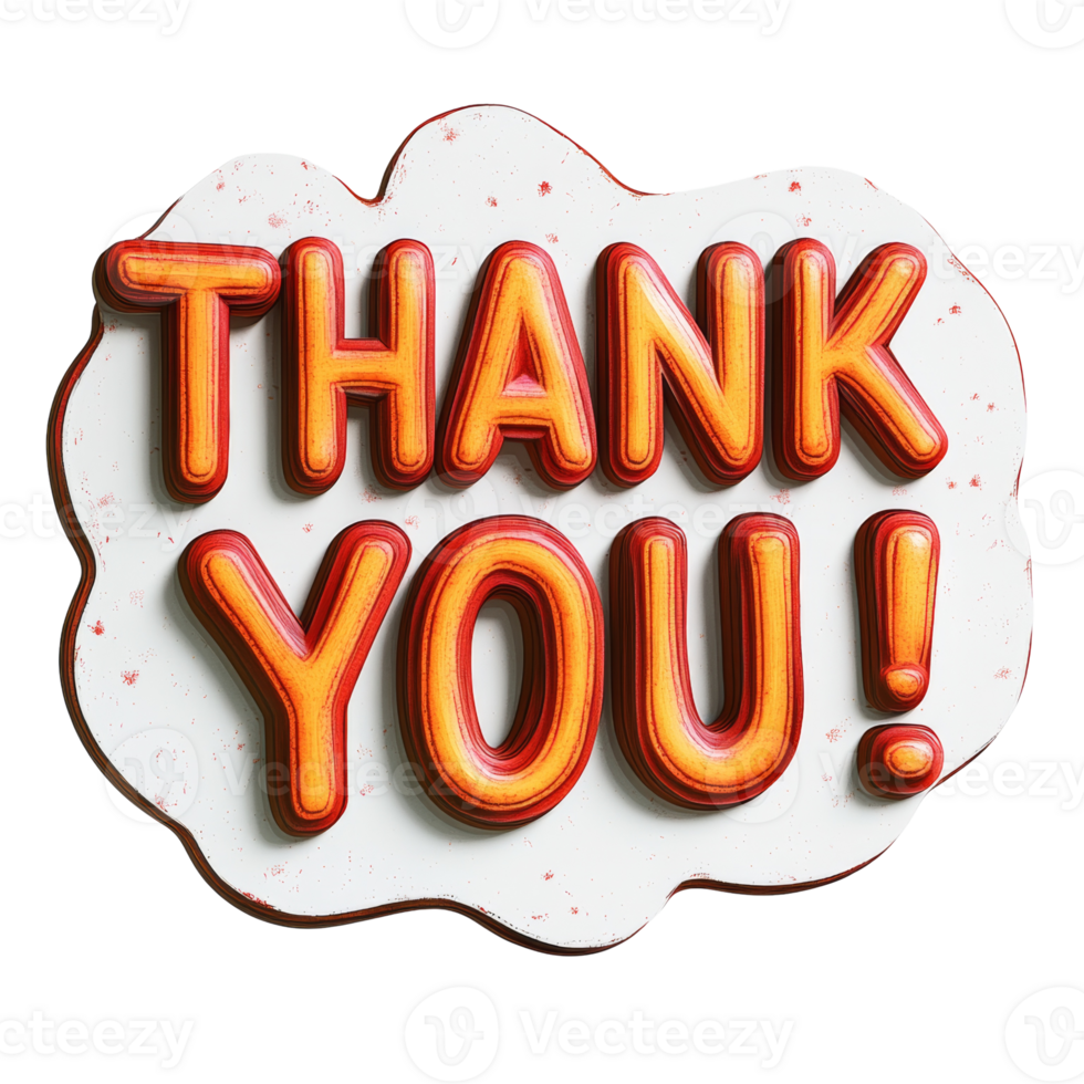 Thank You Message in a Colorful Cloud Shape png