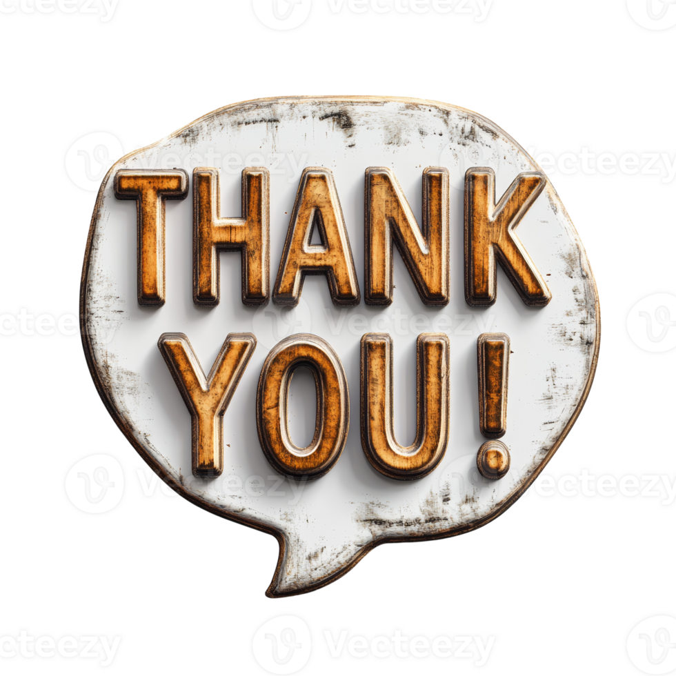 Rustic Wooden Thank You Speech Bubble Sign png