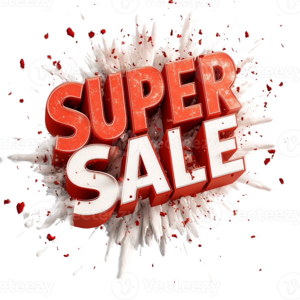 Super Sale Announcement Exploding Text Effect png