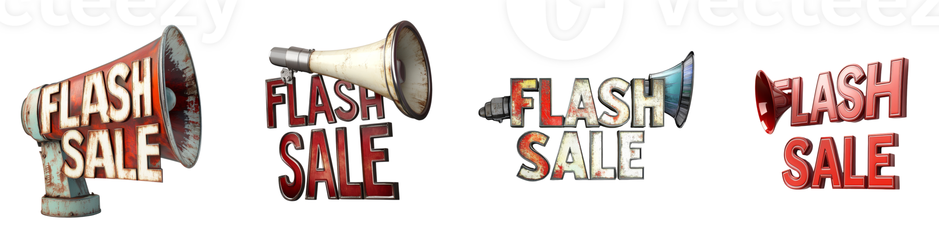 Flash Sale Announcement with Vintage Megaphones png