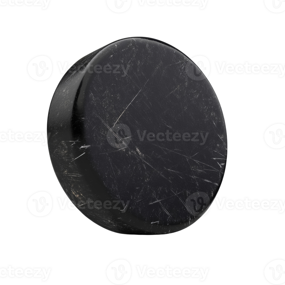 A Well Used Black Hockey Puck Isolated png