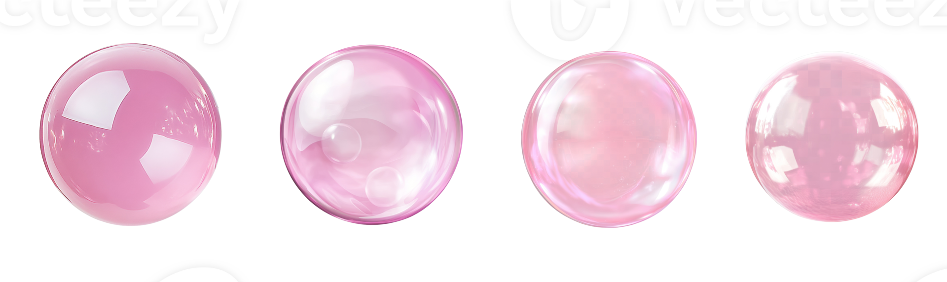 Four Pink Oval Shaped Gems Displayed Against Black png