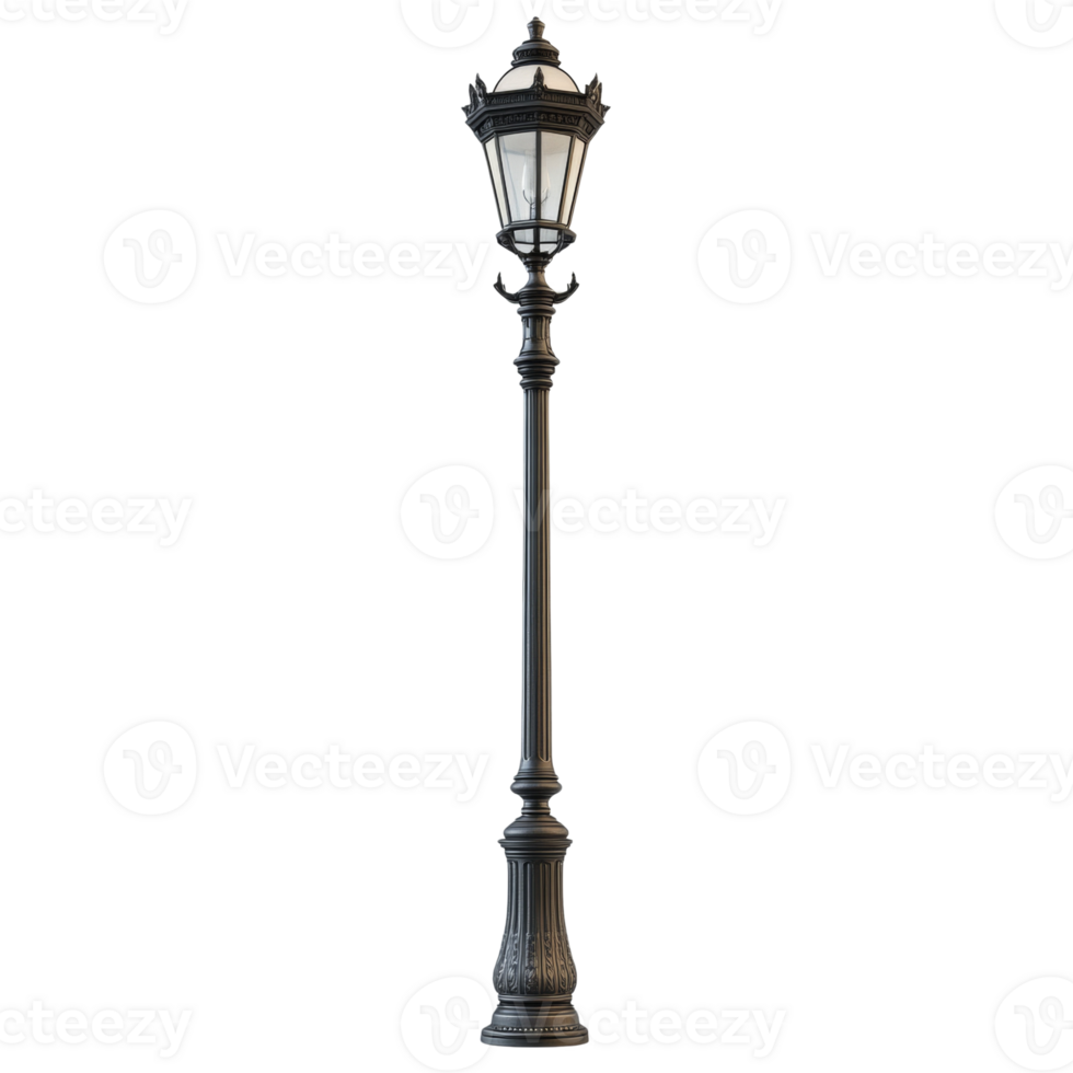 Elegant Ornate Street Lamp Post Design png
