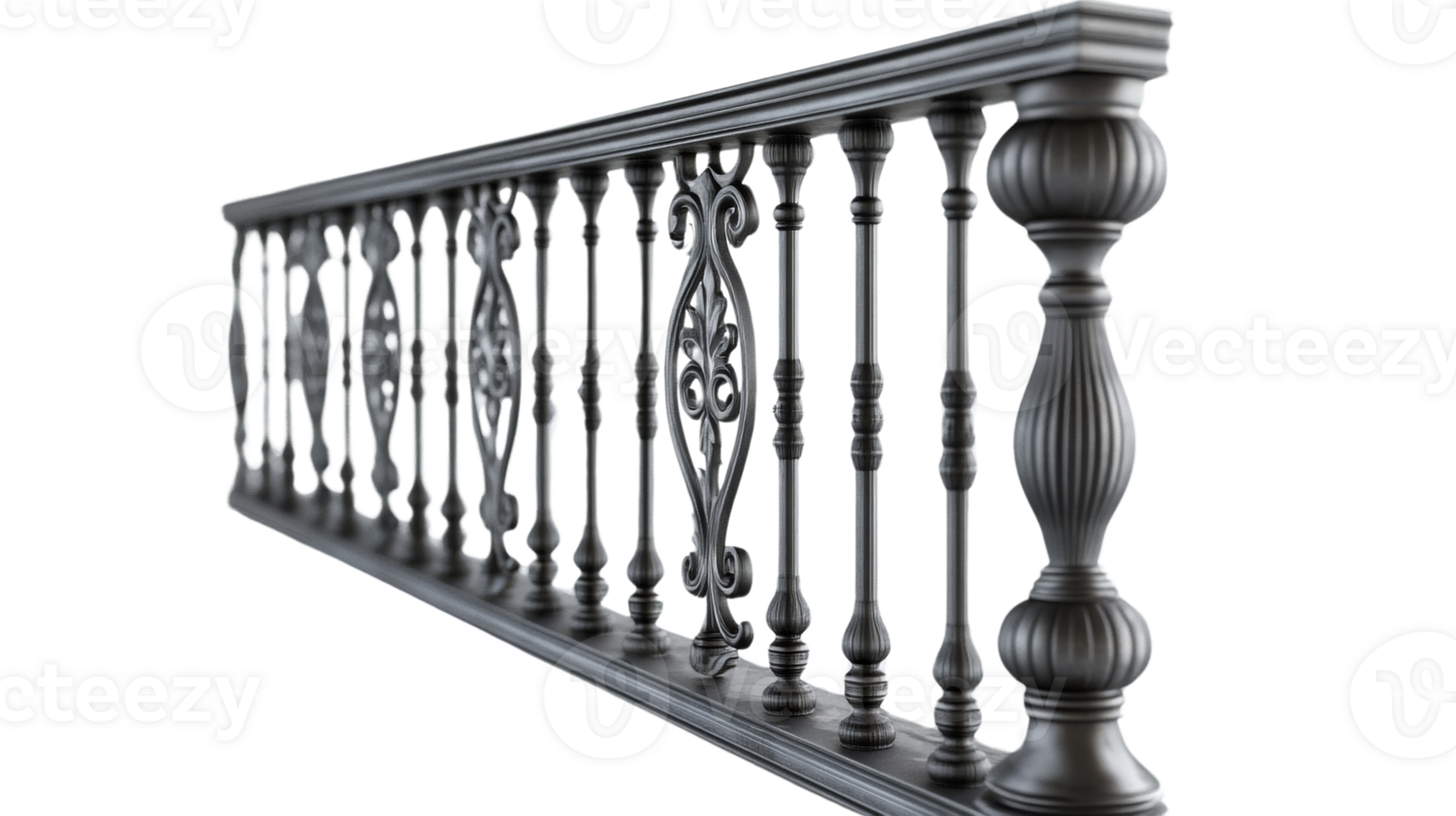 Elegant Ornate Metal Balustrade Railing Design png