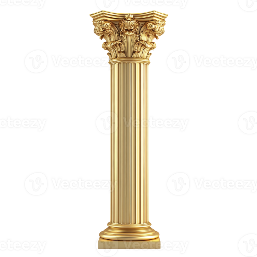 Golden Corinthian Column Architectural Design Element png