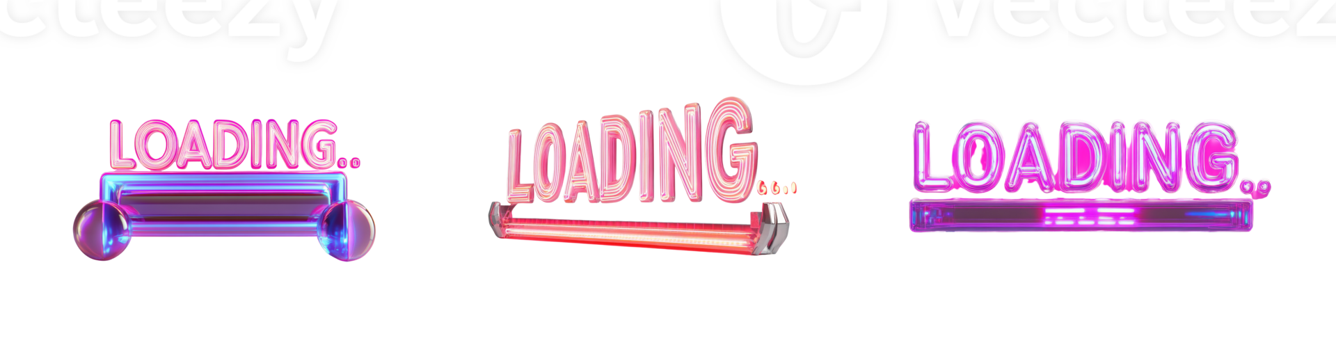 Neon Loading Bars Displaying Progress Animations png