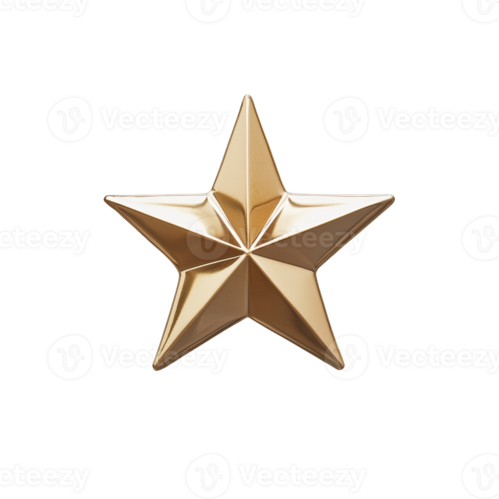 A Shiny Gold Five Pointed Star Shape png
