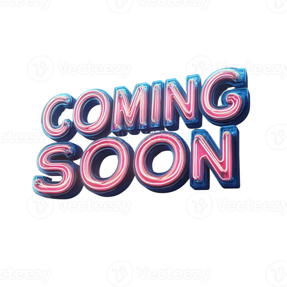 Neon Sign Coming Soon Announcement Display png