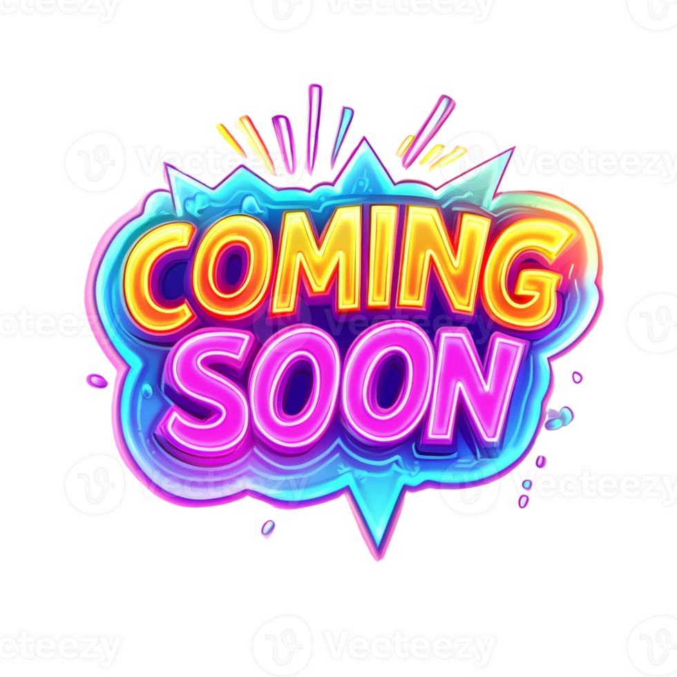Colorful Coming Soon Announcement Graphic Design png