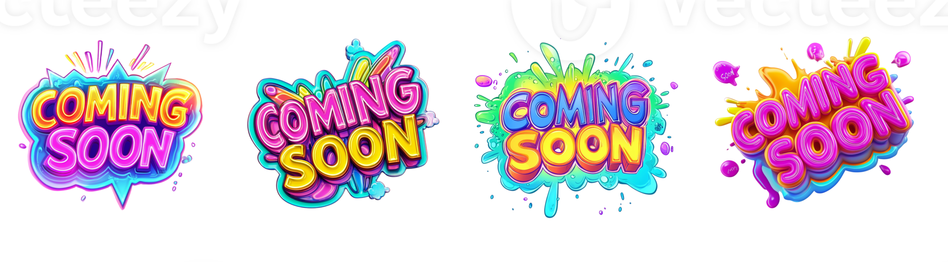 Colorful Coming Soon Announcement Designs png