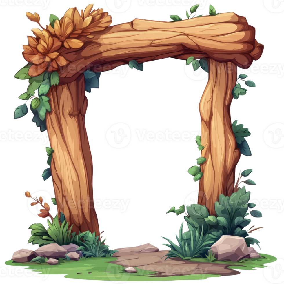 Wooden Archway Adorned With Lush Greenery And Flowers png