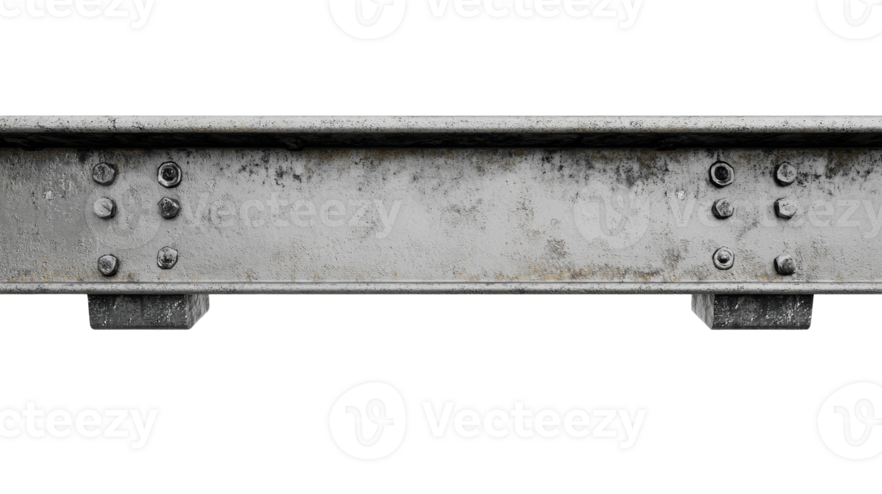 Weathered Steel I Beam With Bolts And Supports png