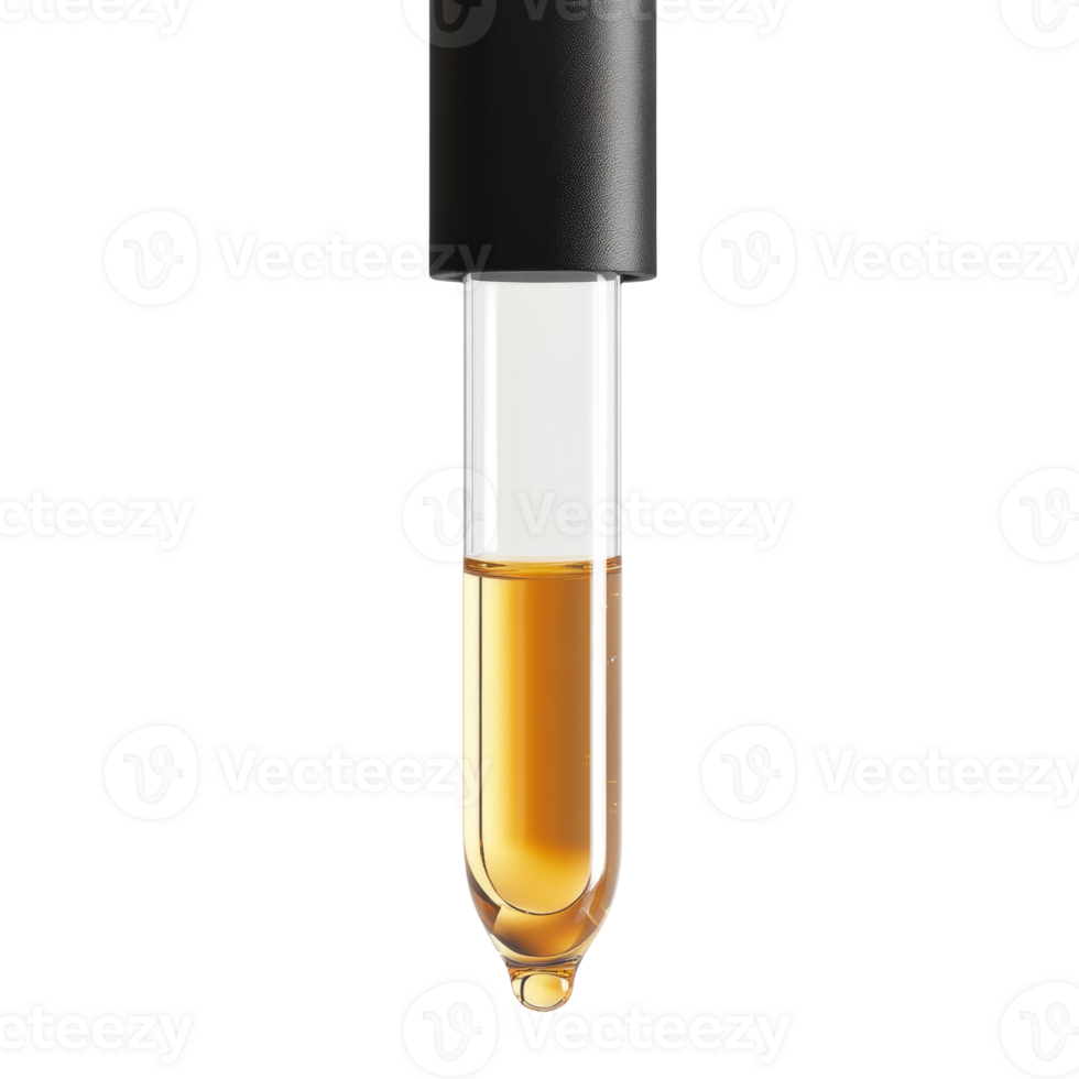 Amber liquid drips from a glass pipette png