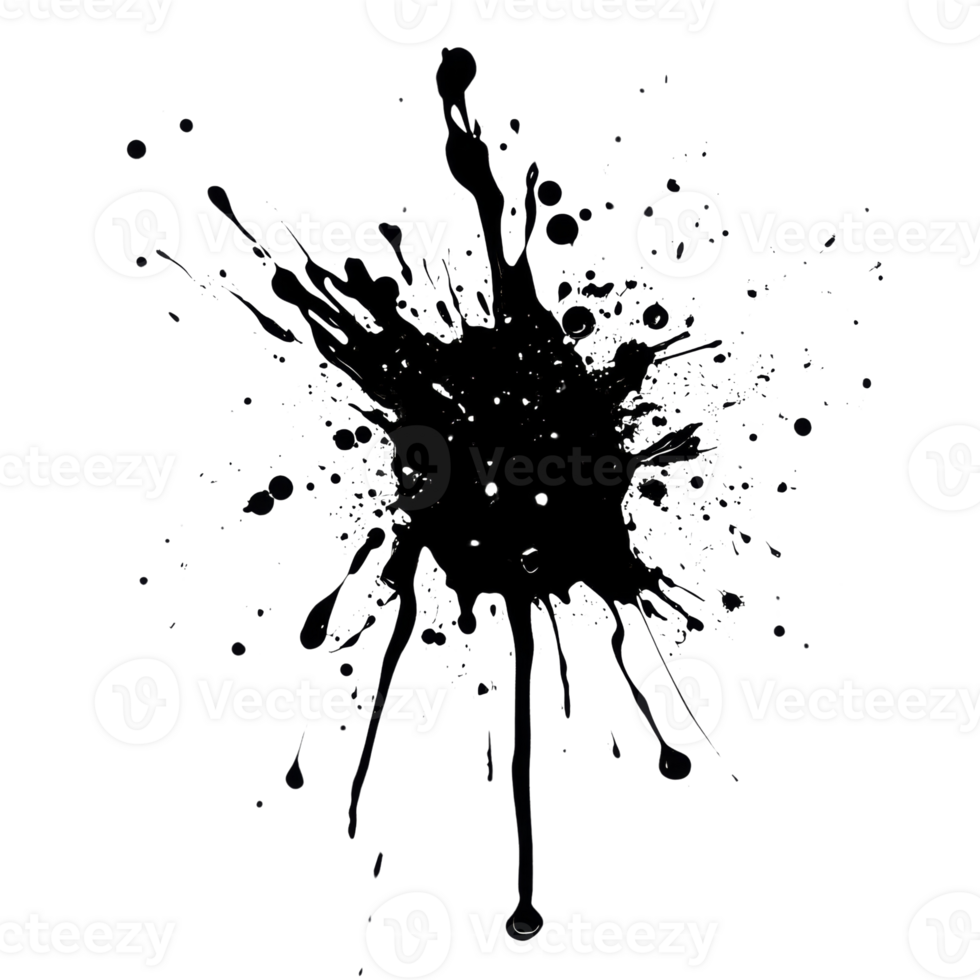 Abstract Liquid Splash Design White On Black png