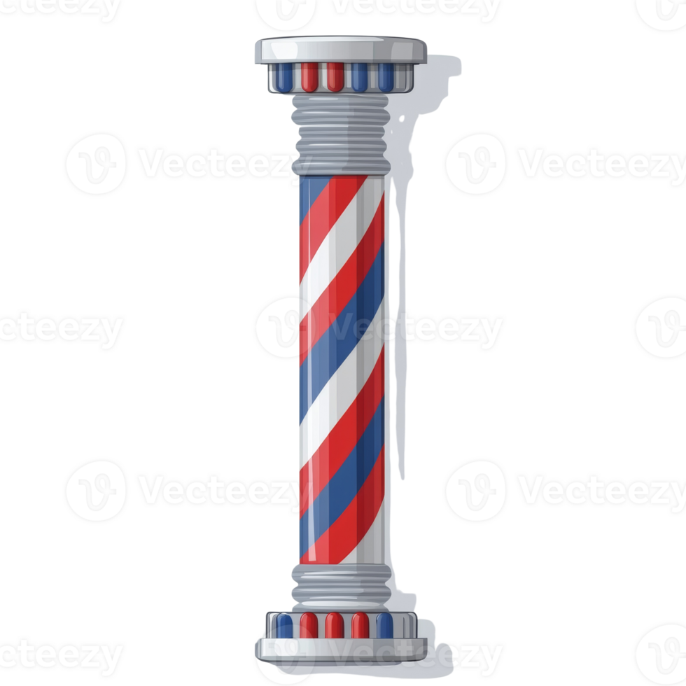 Classic Barbershop Pole Red White Blue Stripes png