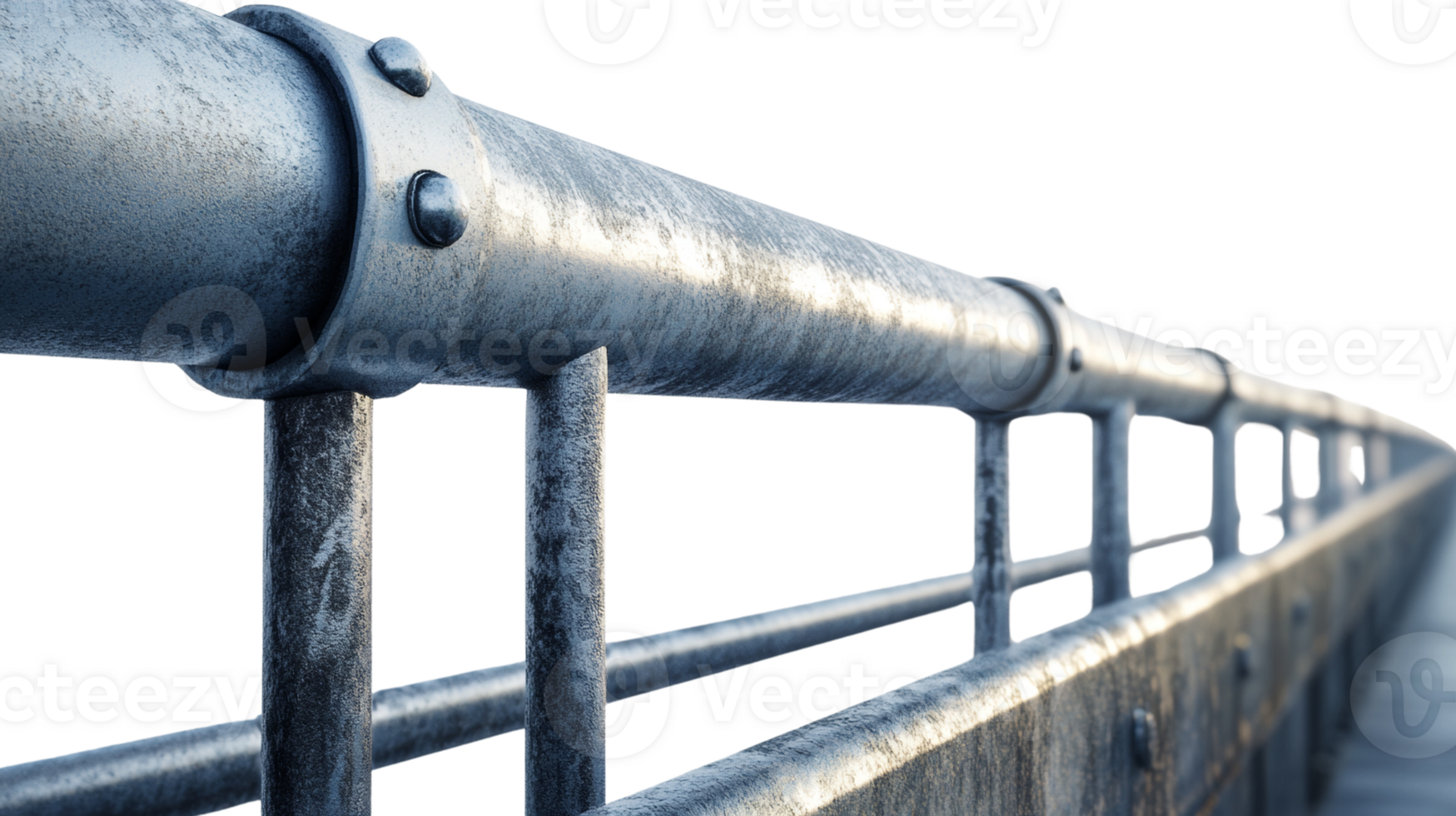 Weathered Metal Bridge Railing Close Up png