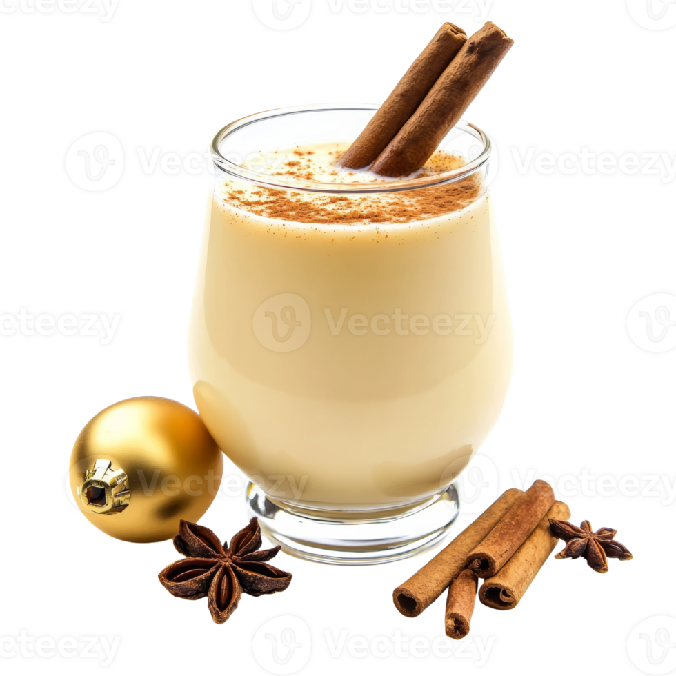 Festive Eggnog Drink with Cinnamon and Star Anise png