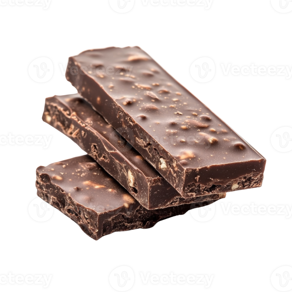 Delicious Dark Chocolate Pieces with Nuts png