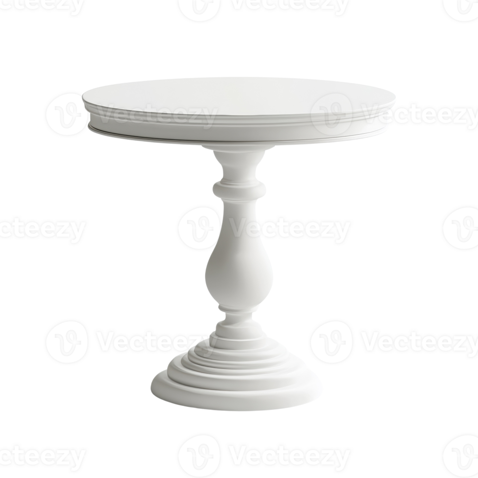 Elegant White Round Pedestal Table Design png