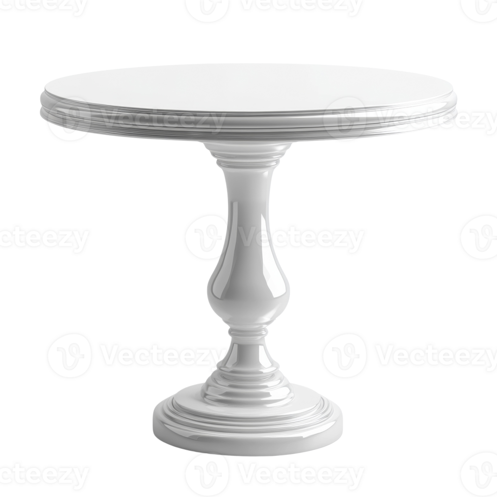 Elegant White Pedestal Round Table Design png
