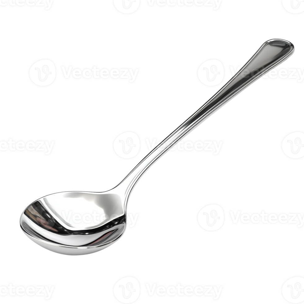A Shiny Silver Spoon Isolated on Black Background png