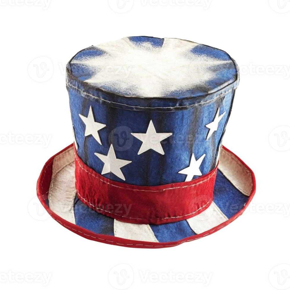 American Flag Top Hat Patriotic Festive Headwear png