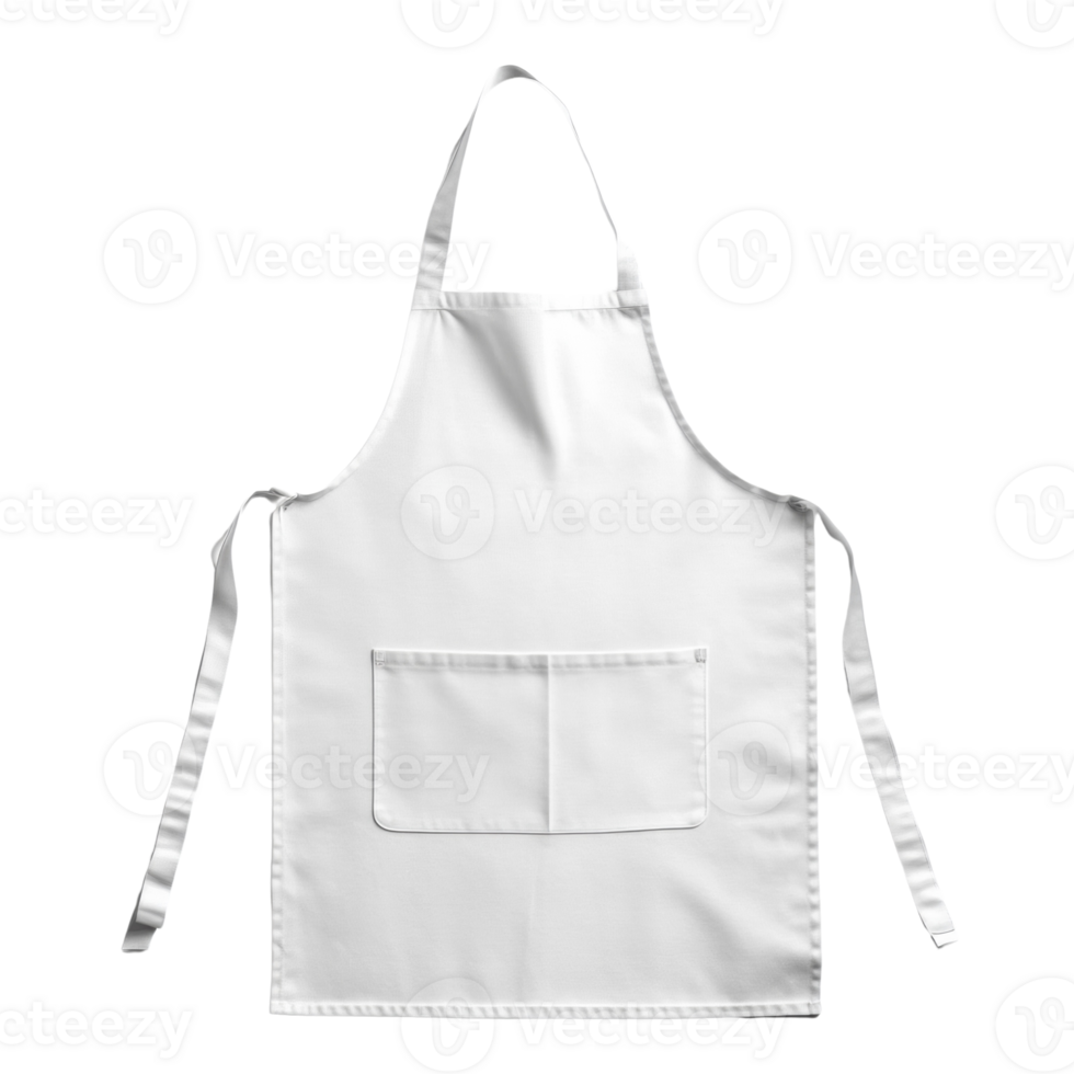 A plain white apron with a single pocket png