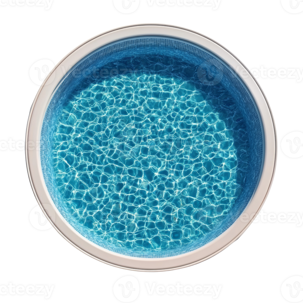An overhead view of a round swimming pool filled with water png