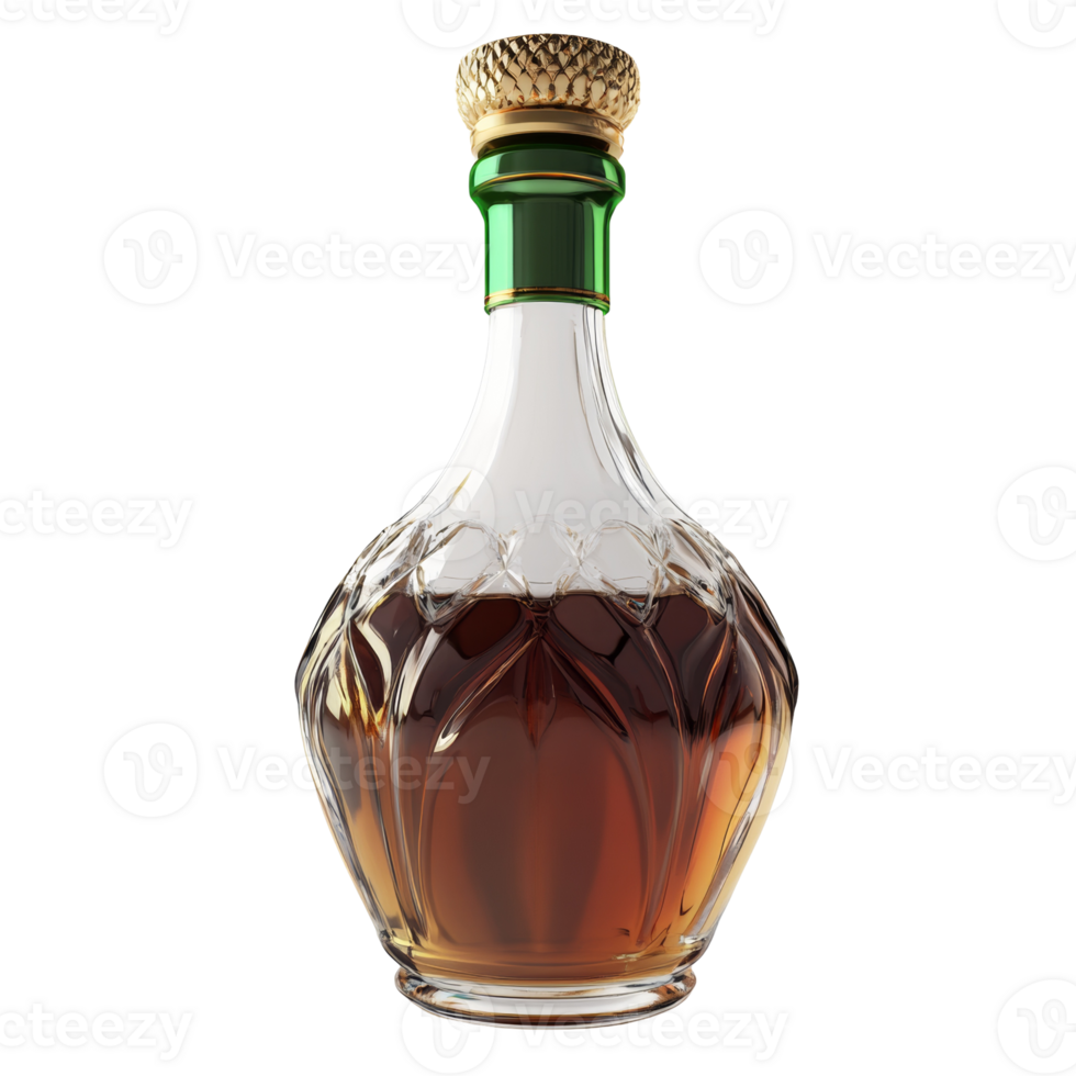 Elegant Decanter of Brown Liquor Shows Rich Color and Texture png