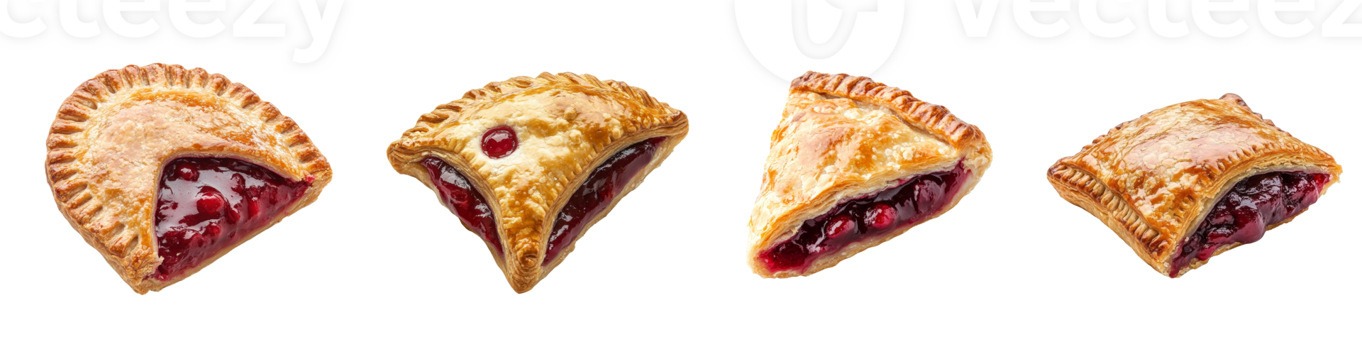 Delicious Cherry Hand Pies in Various Shapes png