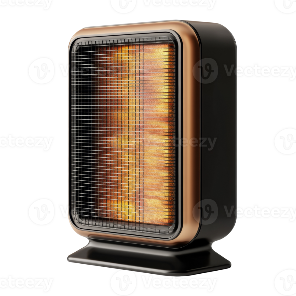 Modern Electric Quartz Halogen Heater With Copper Accents png