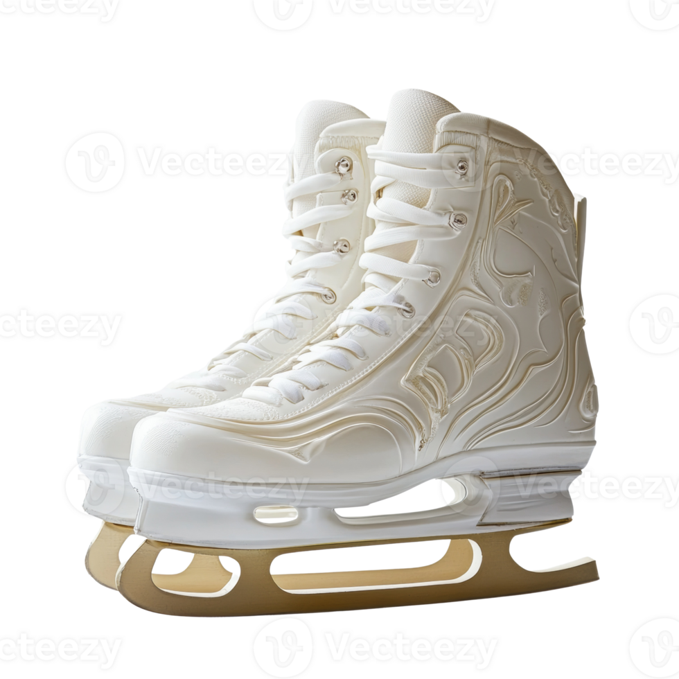 Elegant White Figure Skates Designed for Ice Skating png