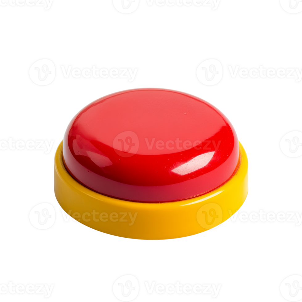 A red and yellow push button is shown png