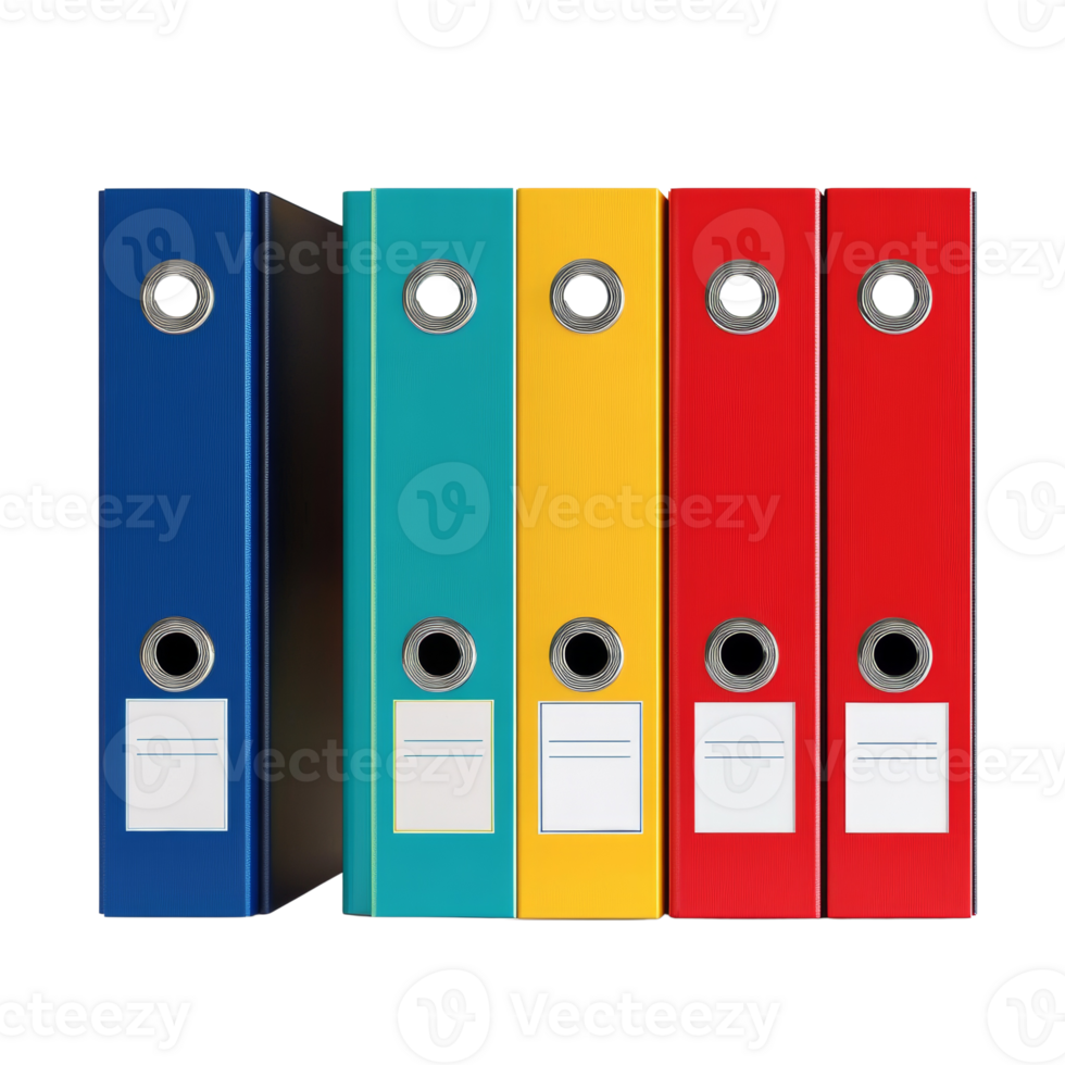 Colorful Office Files Arranged in a Row png