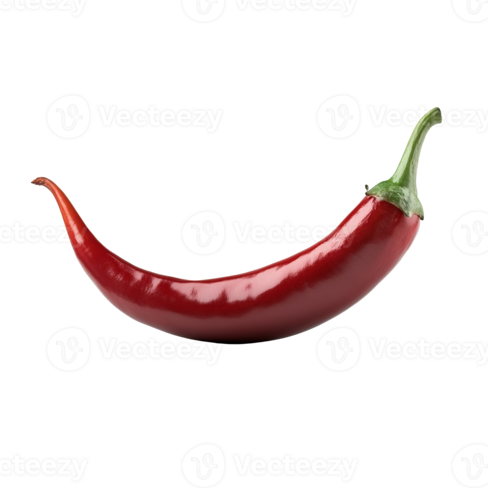 A single red chili pepper isolated on black png