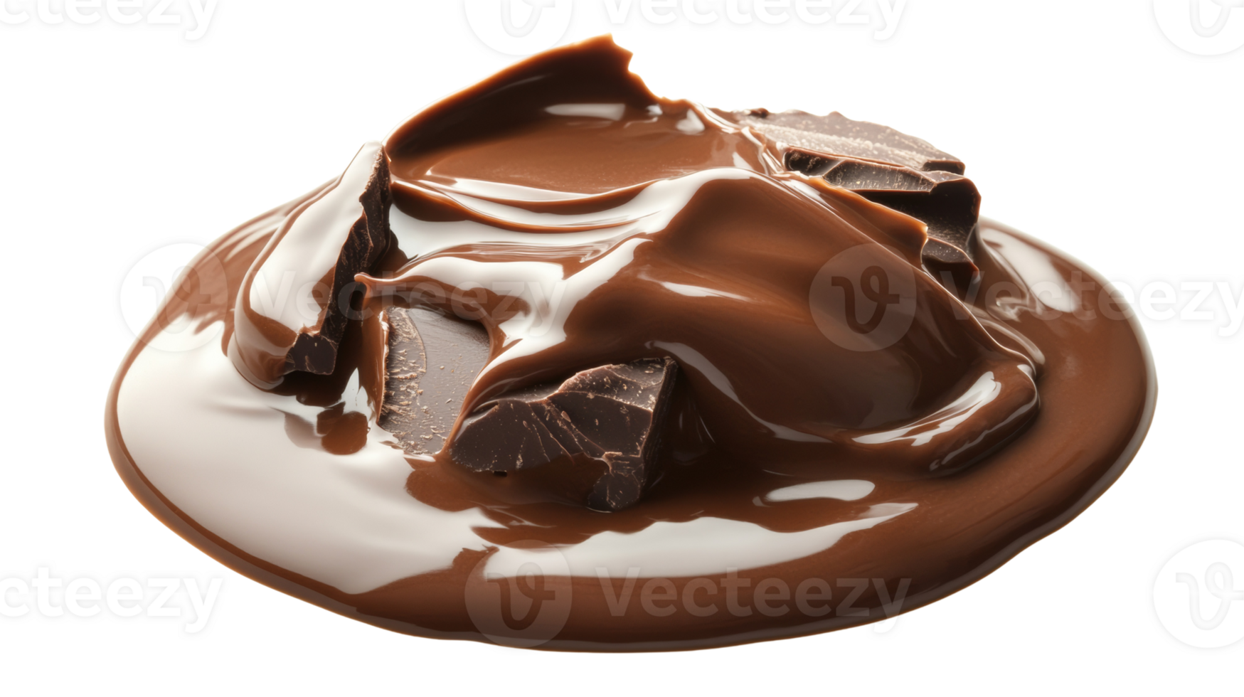 Melted Chocolate and Chocolate Pieces Swirled Together png