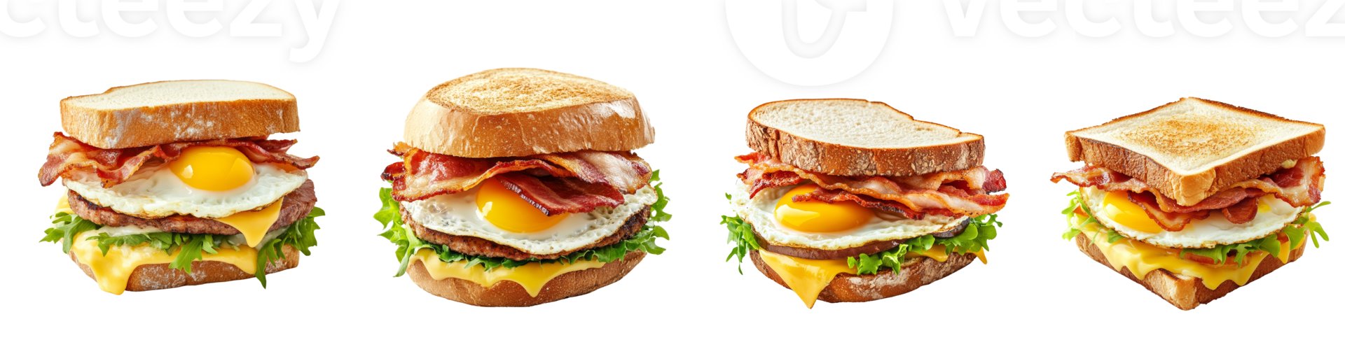 Delicious Bacon Egg Cheese Sandwiches Ready To Eat png