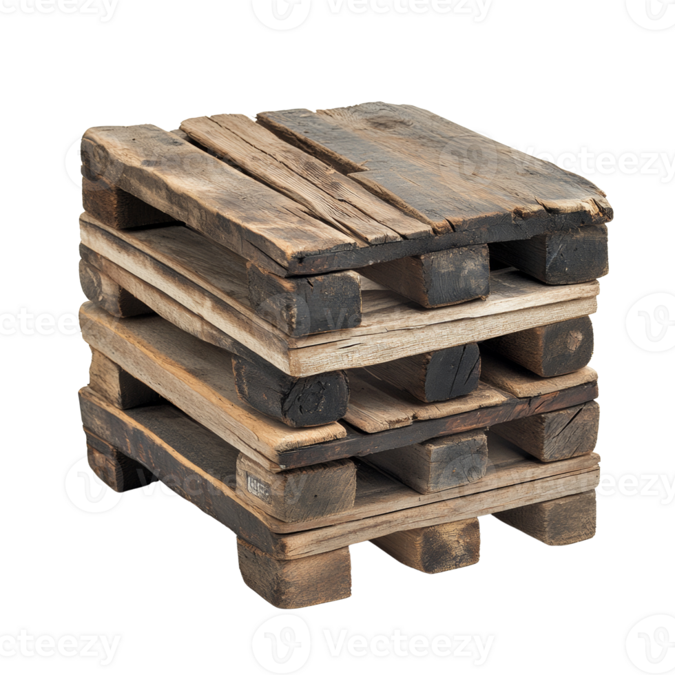 Stacked Wooden Pallets Form Small Rustic Table png
