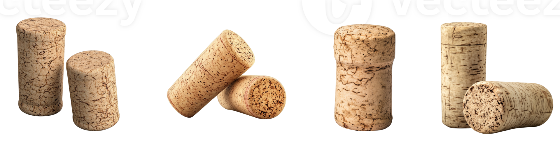 Various Wine Corks Arranged in Different Positions png