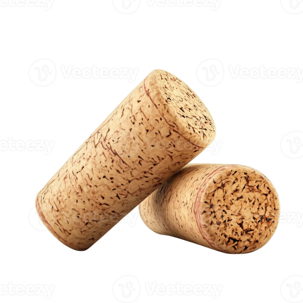 Two wine corks resting on a dark background png