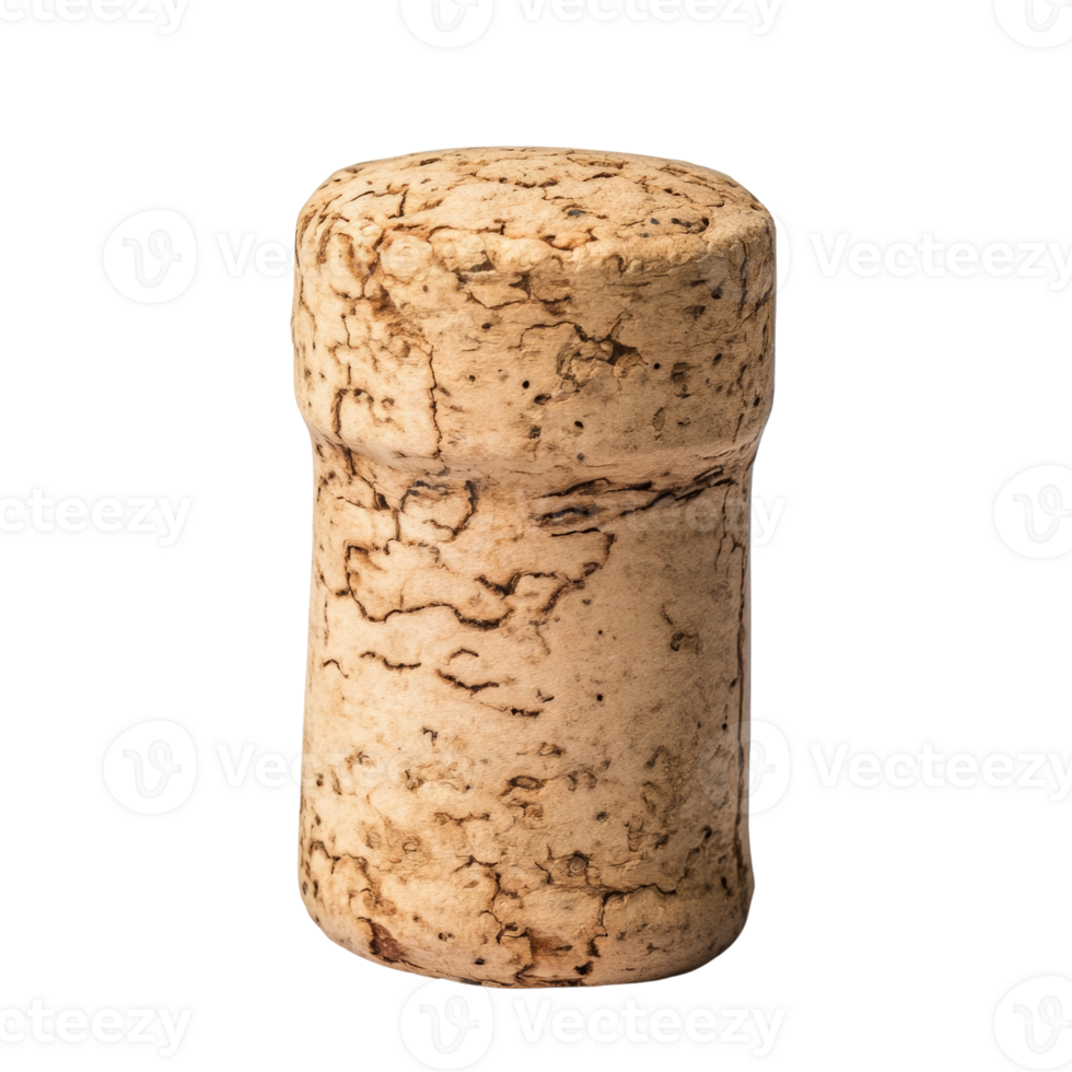 A Single Champagne Cork Isolated on Black Background png