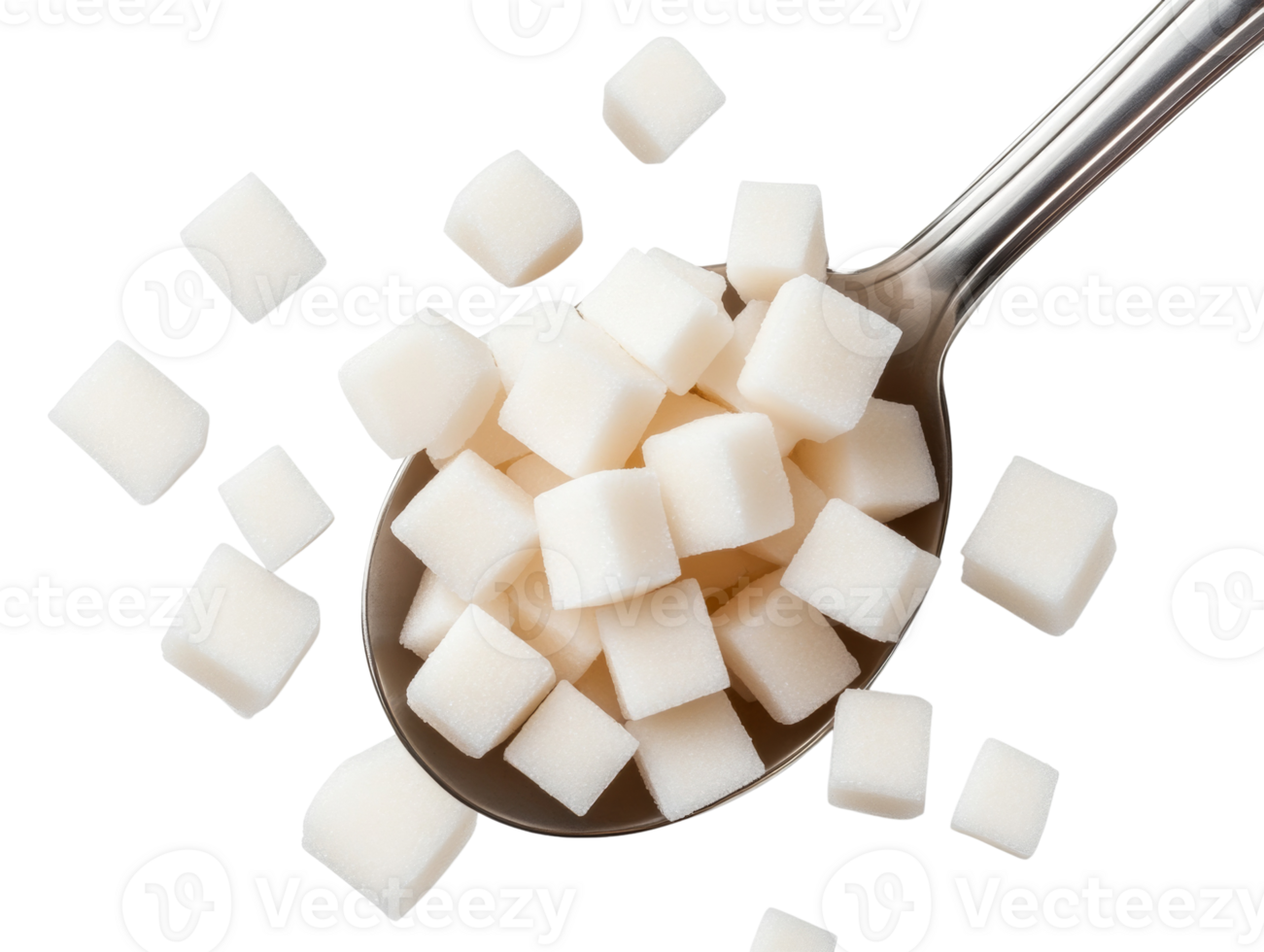 Sugar Cubes in a Spoon Ready for Sweetening png
