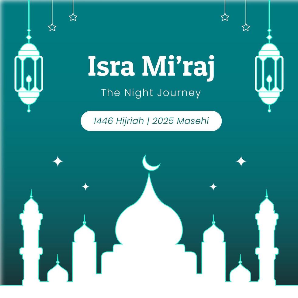 Flat illustration for isra miraj vector