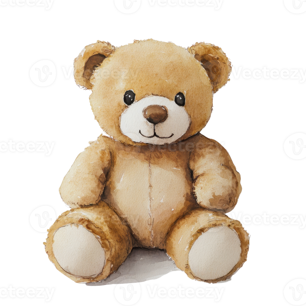 A cute, soft teddy bear, perfect for comforting children and adding charm to a nursery. png