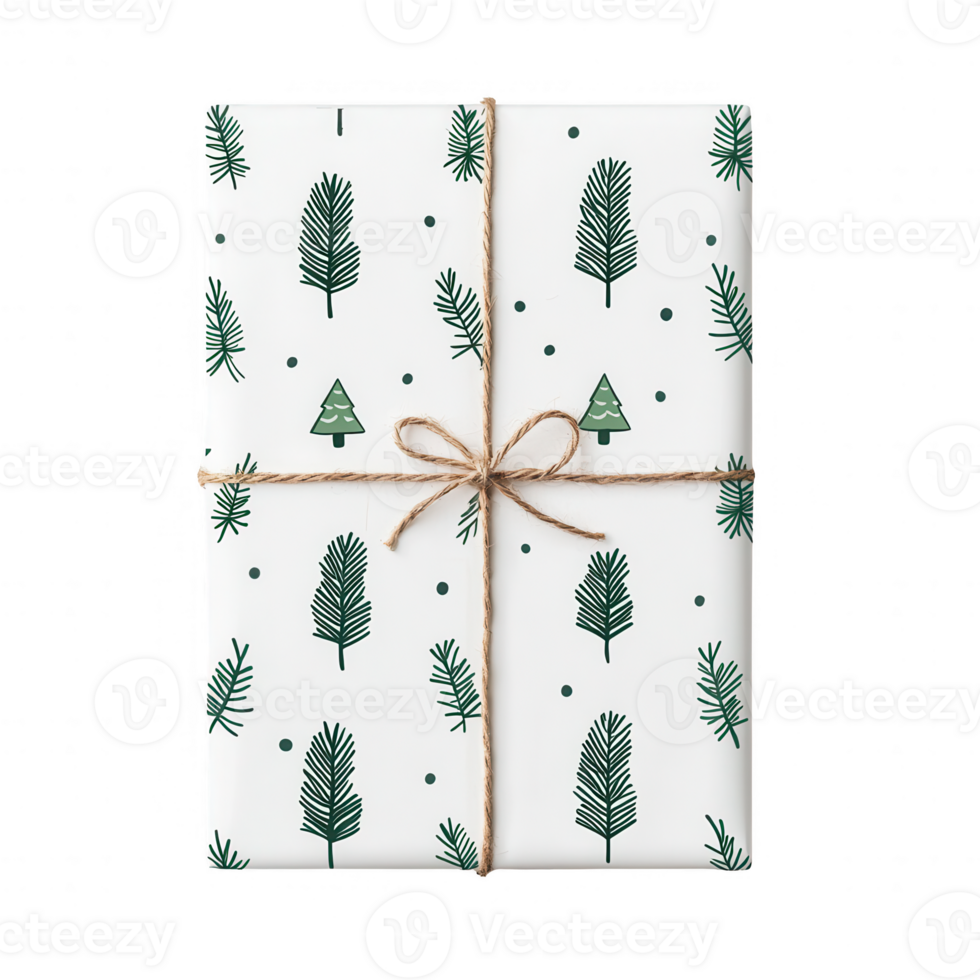 A beautifully wrapped gift with holiday-themed patterns for festive occasions. png
