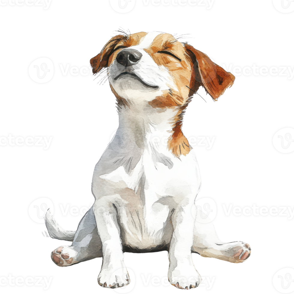 A cheerful puppy basking in the sunshine, exuding joy and contentment. png