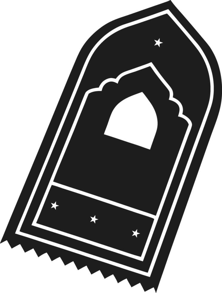 Islamic Prayer Mat Silhouette with Ornamental Arch Design vector