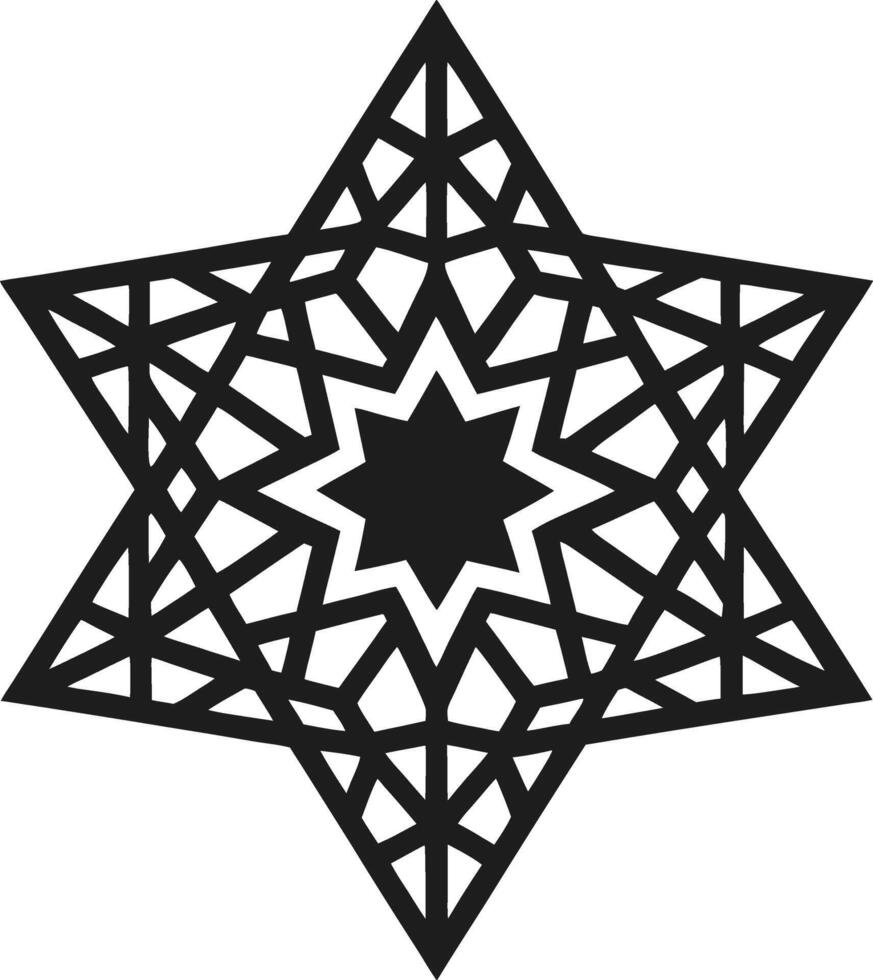 Islamic Geometric Star Pattern Silhouette Illustration vector