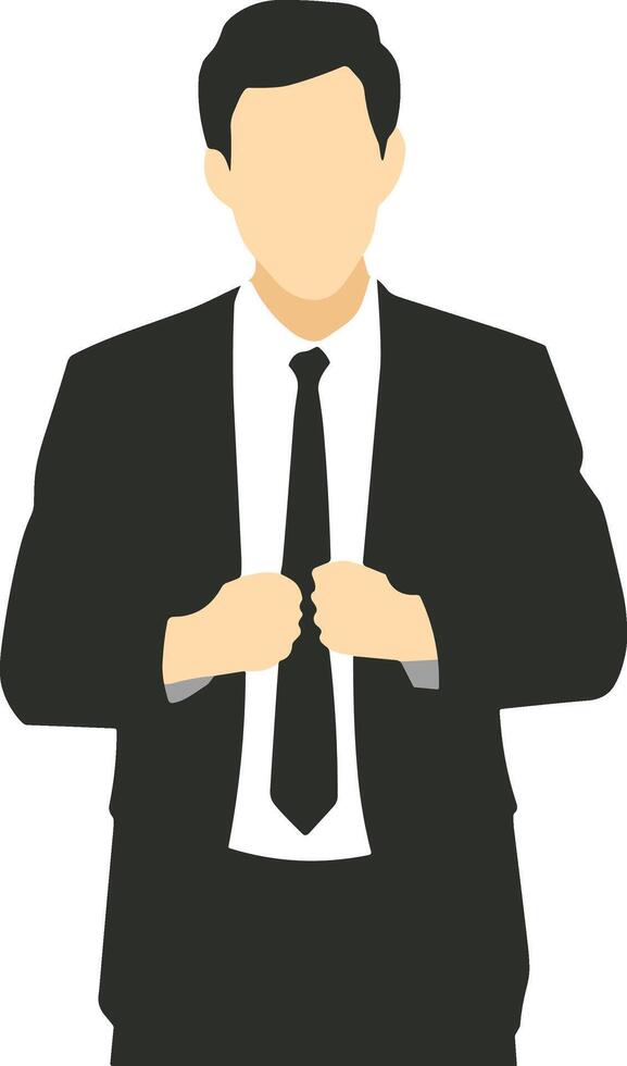 Confident Businessman Adjusting Suit Illustration vector