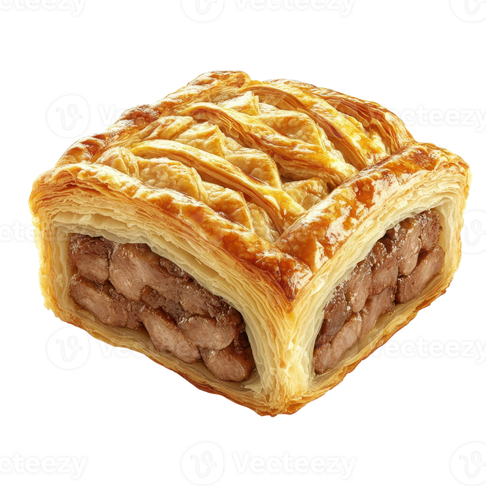 A golden flaky pastry filled with sweet and creamy bean filling. png